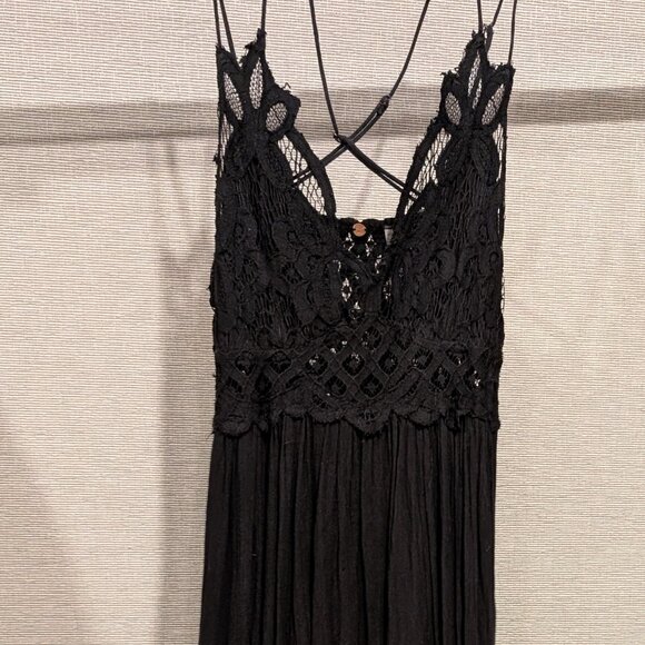 Free People Long Black Dress, XS - Picture 1 of 4